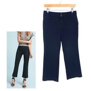 The Essential Flat Front Crop Flare Pants in Black by Anthropologie Size 5